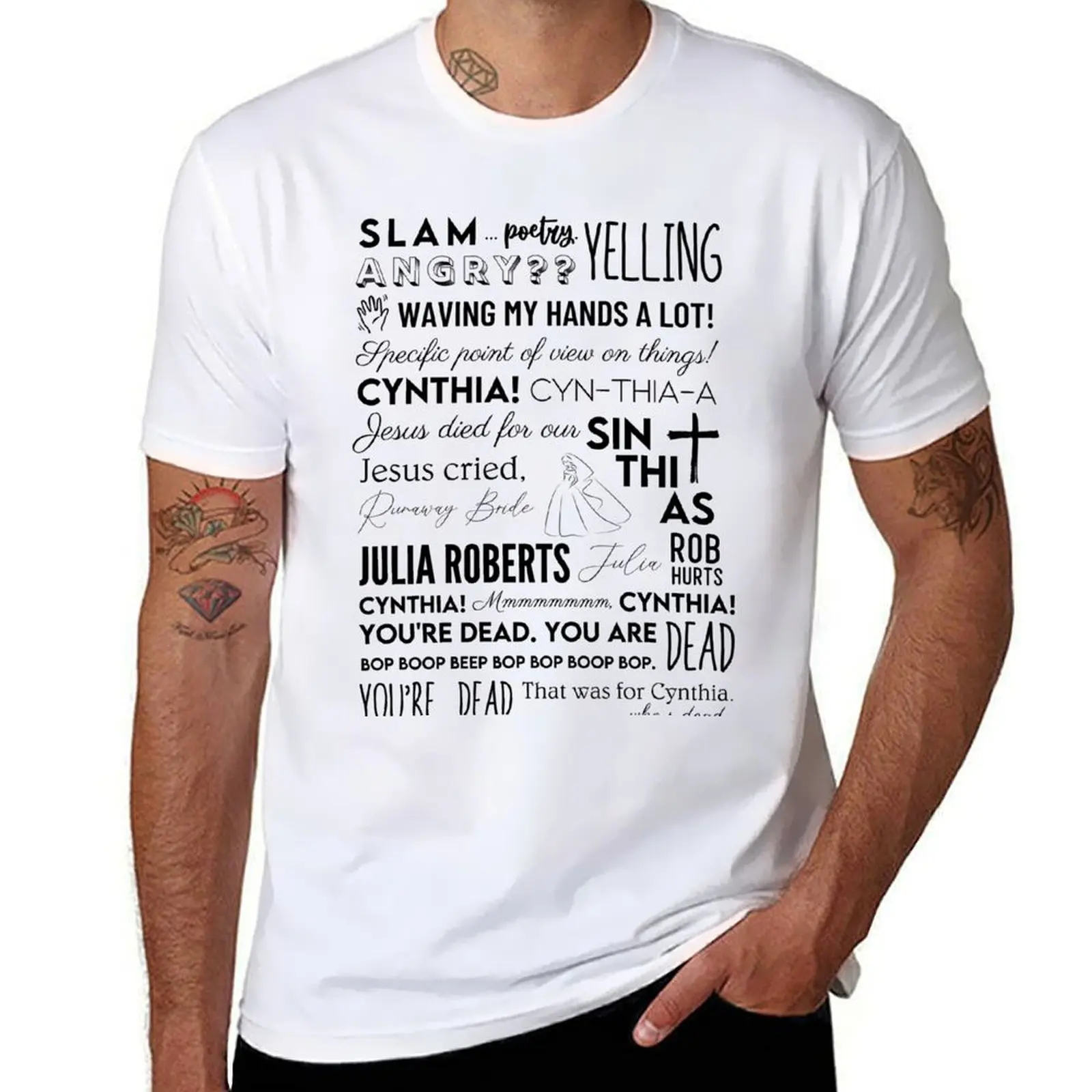 22 Jump Street Slam Poetry Waving My Hands A LOT Cynthia Jesus Died for our Sin Thi AS T-Shirt Anime t-shirt Men's t-shirt