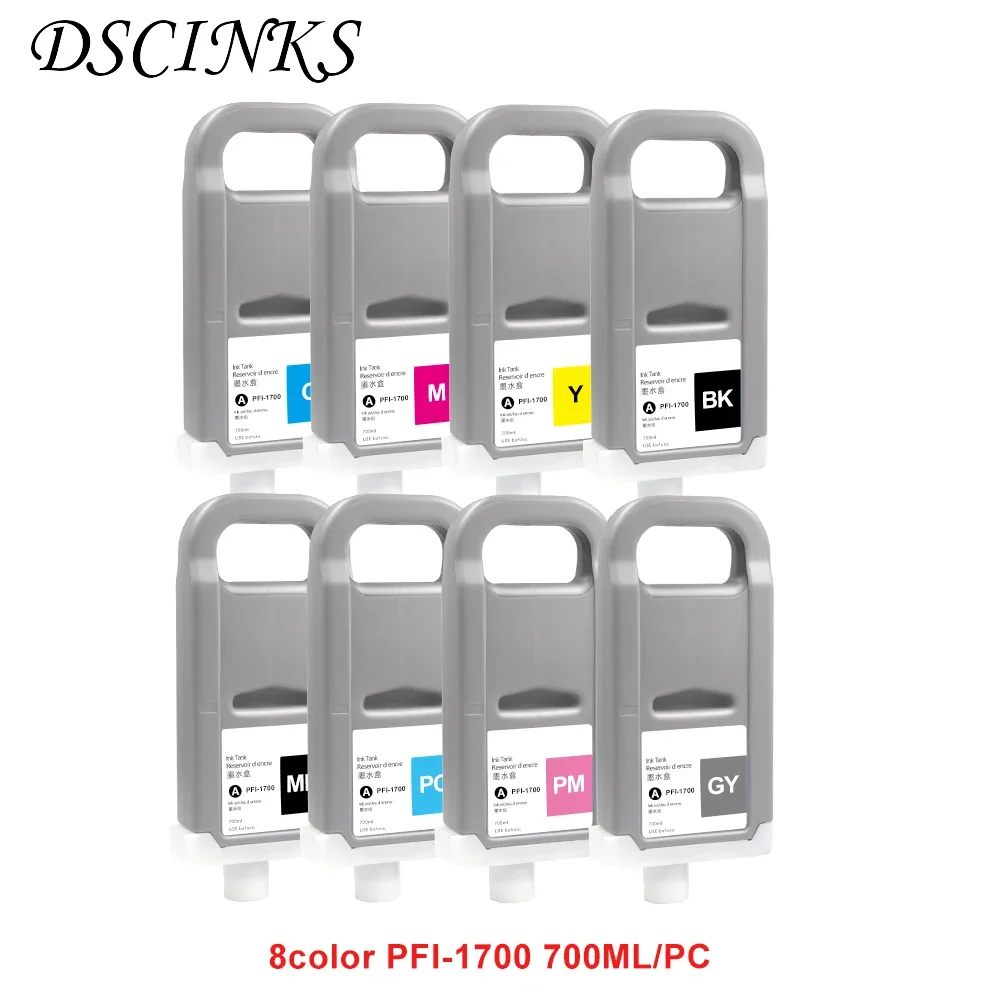 8PCS Pigment PFI-1700 compatible ink cartridge for Canon Pro 2000 4000 4000s 6000 6000s 2100 4100 6100 printer with pigment ink