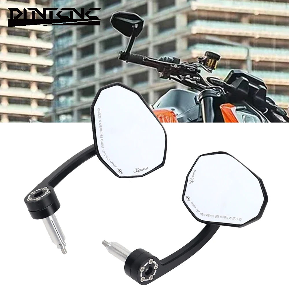 For 790 DUKE 890DUKE R Side Adjustable Handlebar Mirror End Rotation Universal E9 CNC Aluminum Mirrors Motorcycle Accessories