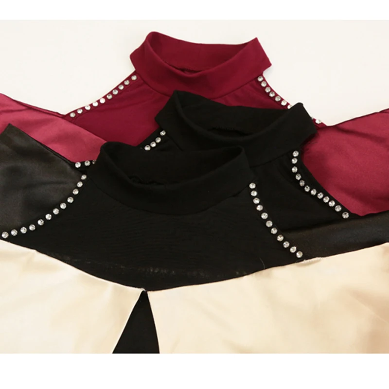 MadBlack-Women European T-Shirt, Sexy O Neck Diamond Ruffles,Streetwear Short Sleeve Off Shoulder Slim Tee, 2025 Summer T53423CC