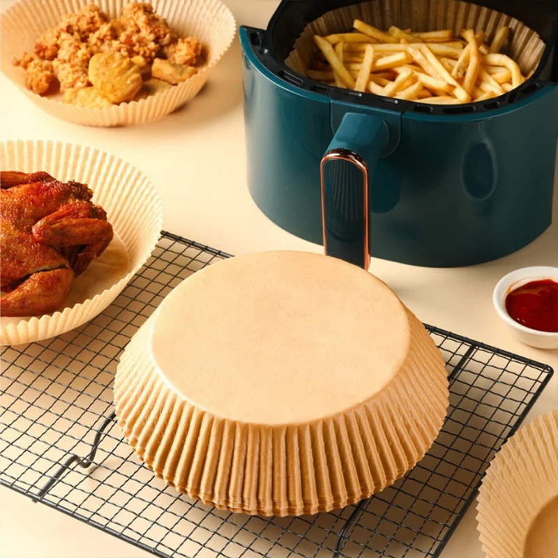 50/100Pcs Air Fryer Disposable Paper Non-Stick Airfryer Baking Papers Round Air-Fryer Paper Liners Paper Kitchen Accessories view 5