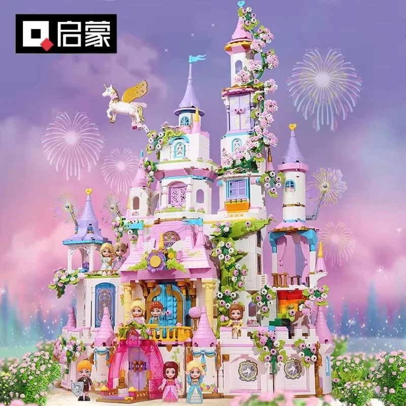 ENLIGHTEN Building Blocks and Flower Princess Castle Model Assembly Decoration for Children\'s Puzzle Toys Birthday Gift