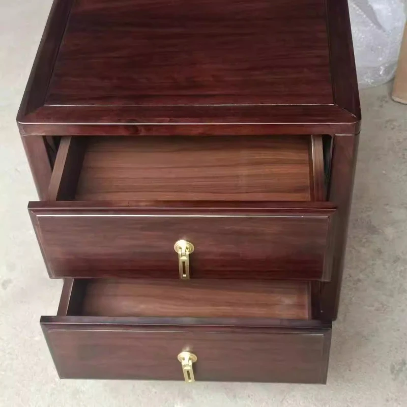 

New Chinese-style ebony home bedside table Solid wood light luxury high-end modern simple storage simple bedroom two pumps