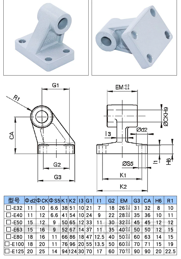 CP96/DNC/SE/SI/SAI Zylinder Einzel- oder Doppelohr-Basissatz CA/CB/CR-32/40/50/63/80 – Detail 5