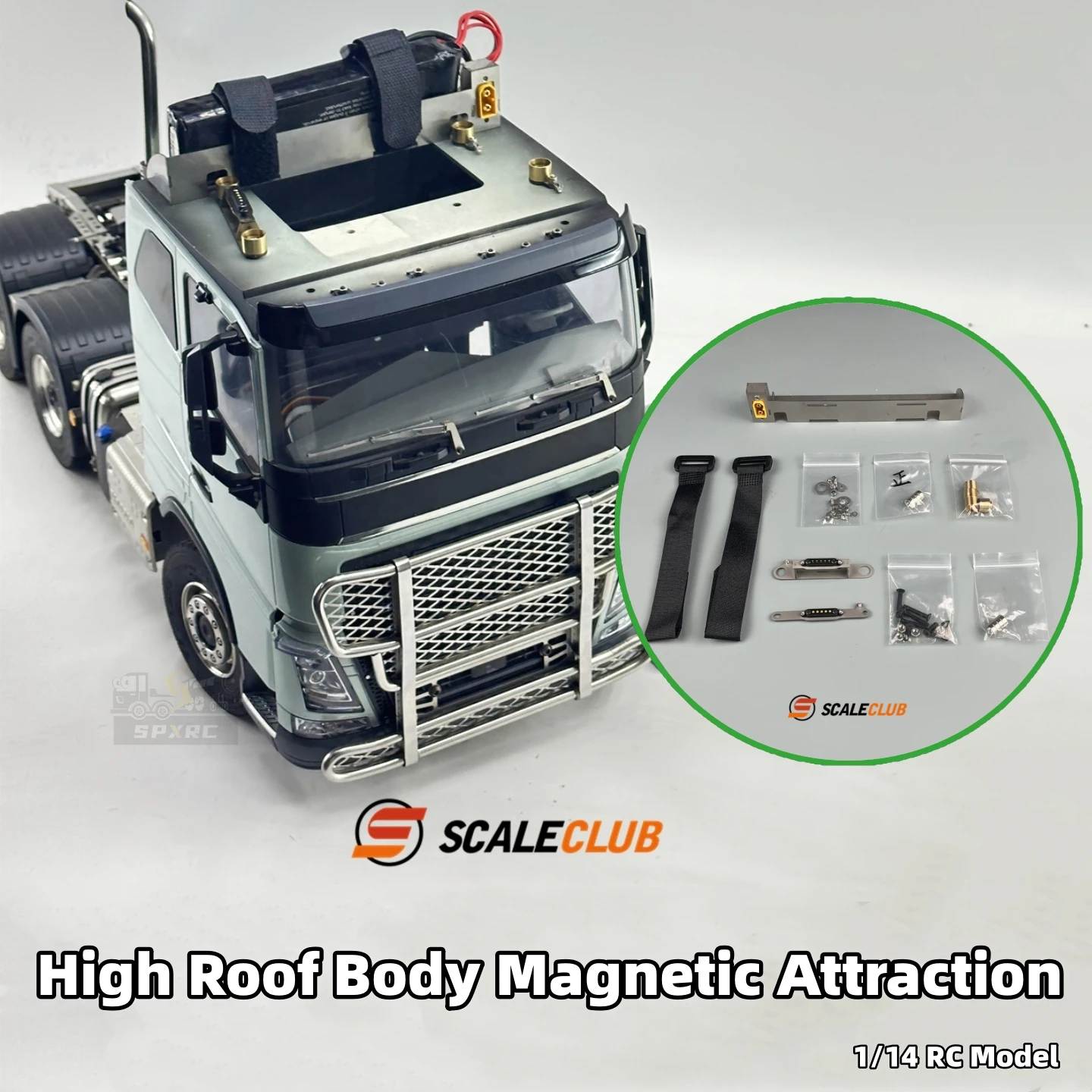 

High Roof Body Magnetic Attraction Set Upgrade for 1/14 Tamiya RC SCANIA R620 R730 VOLVOO MAN ACTROS Benz Trailer Toy Parts