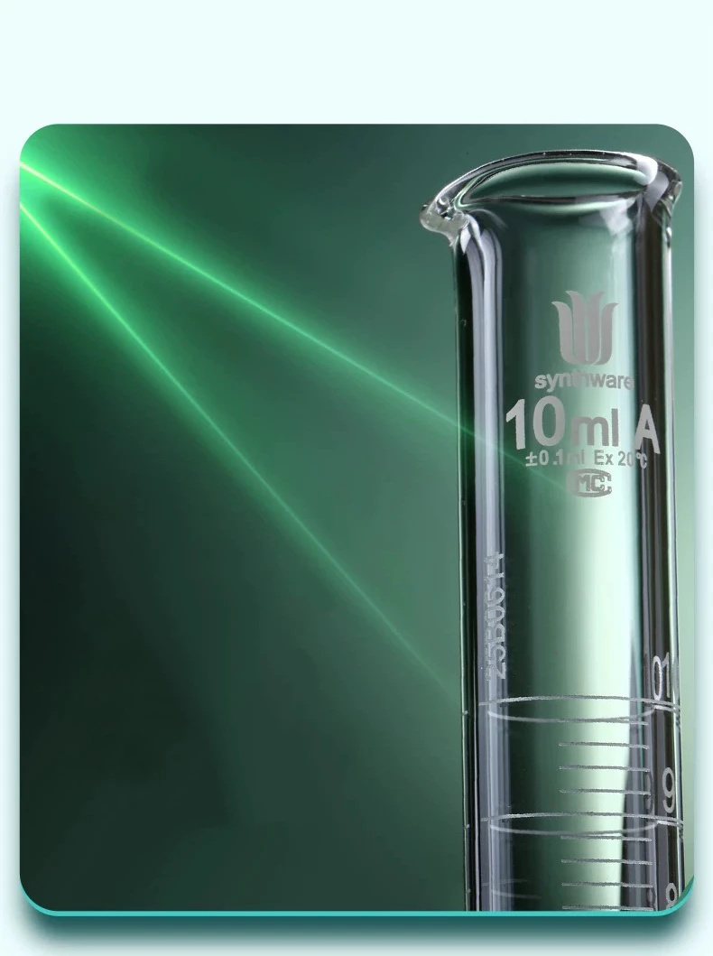 Hexagonal Base High Borosilicate Glass Measuring Cylinder Lab Equipment, High-Precision Straight Type With Scale - Synthware