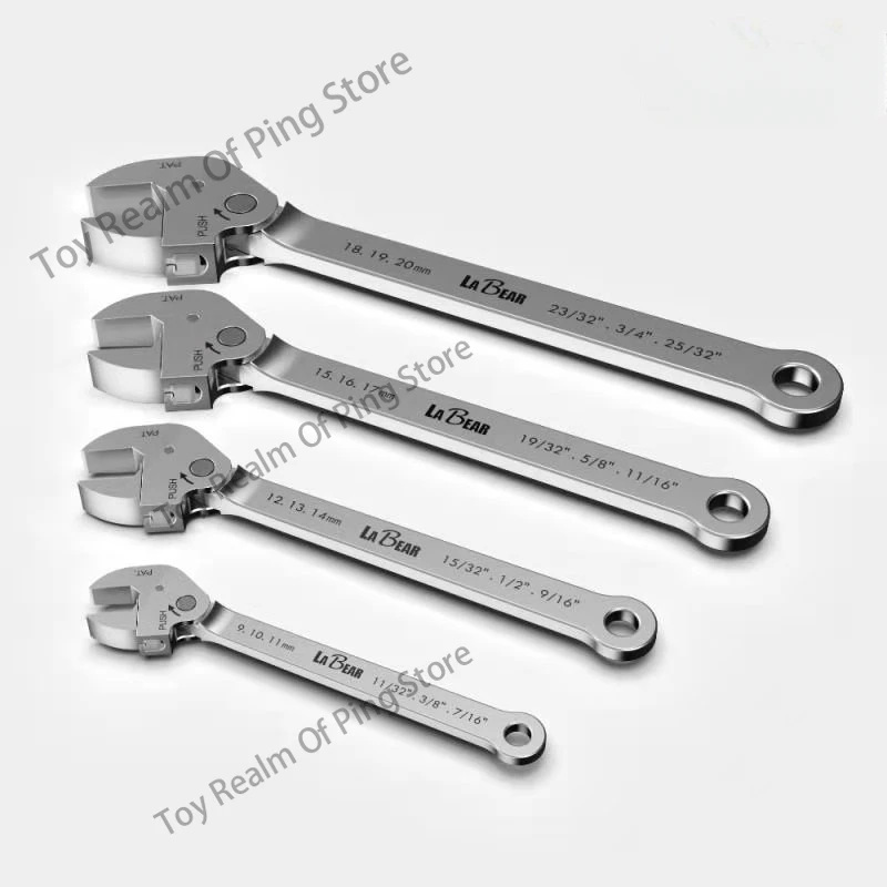 Self-locking quick spanner Self-adjusting ratchet adjustable opening dual purpose spanner