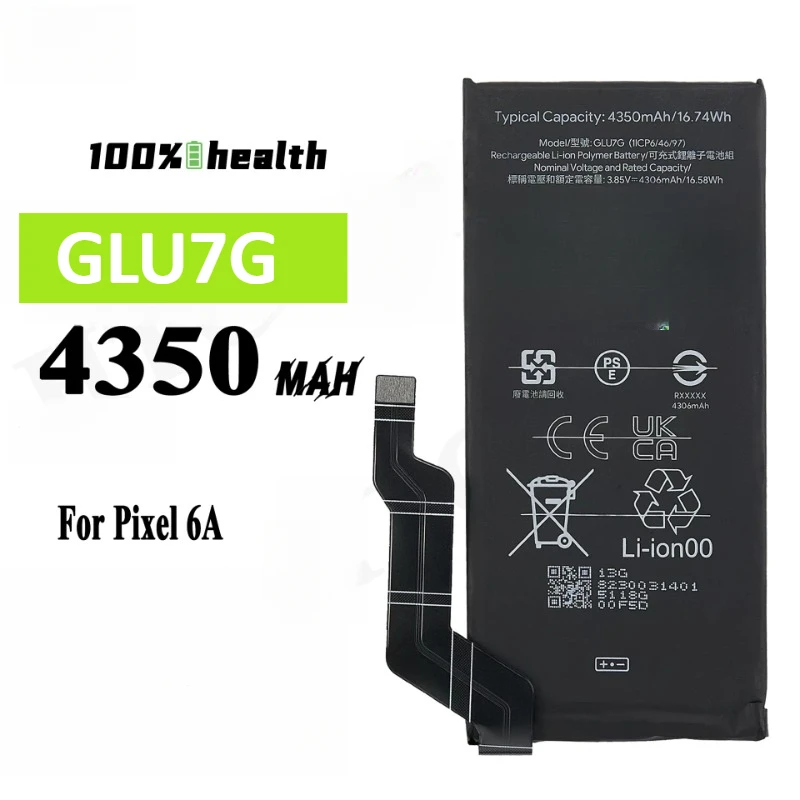 4350mAh GLU7G Replacement Battery For HTC Google Pixel 6A Mobile Phone Batteries