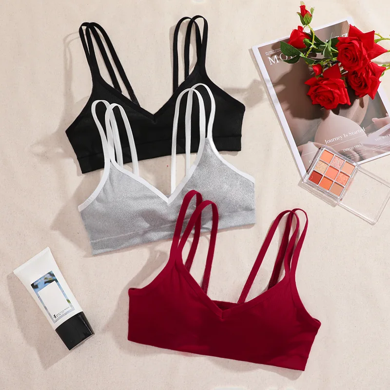 Sexy Seamless Women Bra New Fashion Ribbed Female Underwear Lingerie Solid Comfortable Sports Backless Bras Backless Camisole