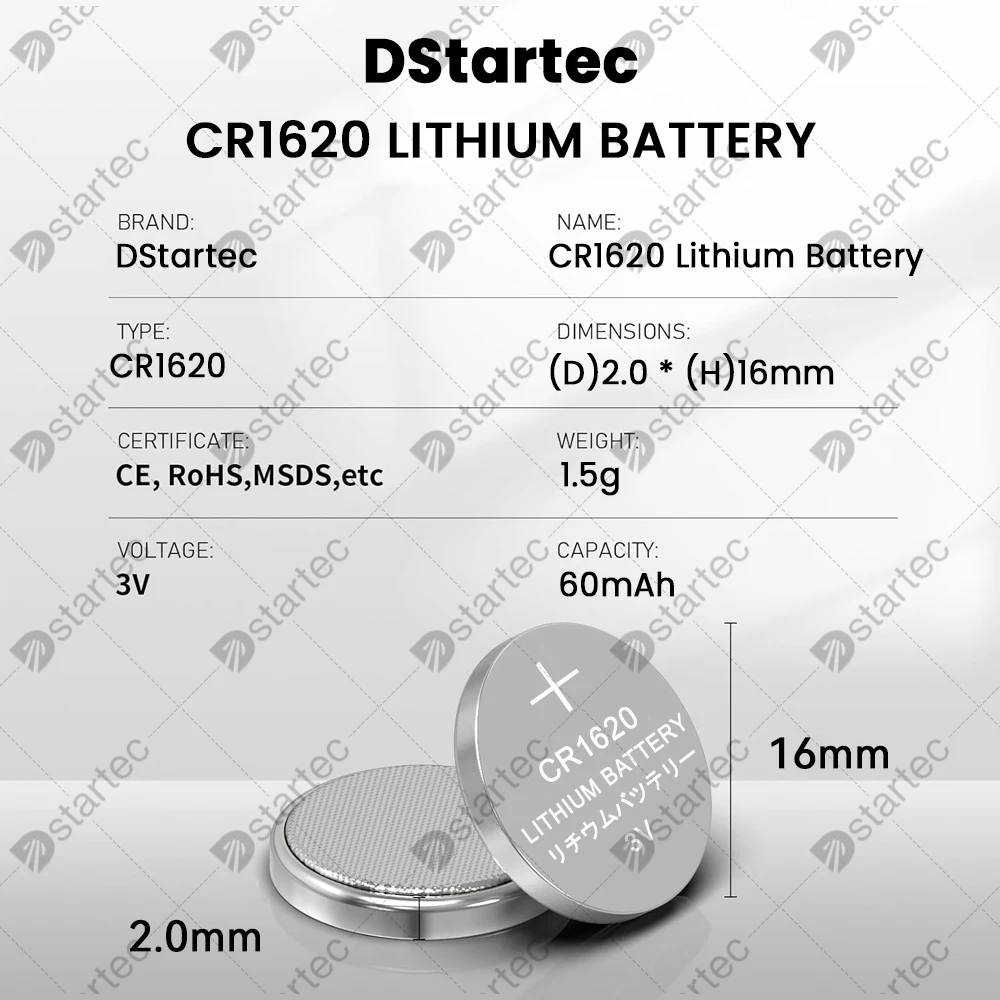 CR1620 CR 1620 Lithium Batteries For Toys Clock Watch Remote Control DL1620 BR1620 CR1620-1W LM1620 5009LC 3V Button Coin Cell