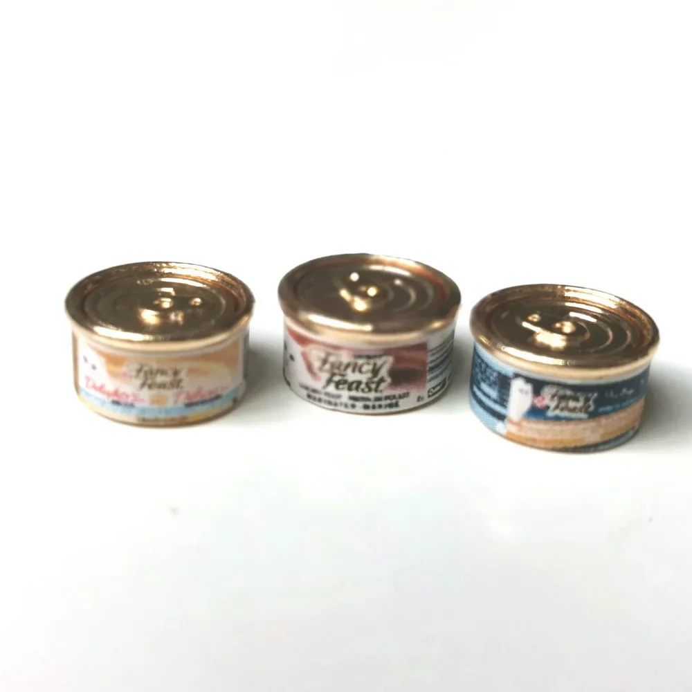 Съемная мини-банка для кошек, пустая мини-банка для еды, модель 1/12 1/6, кукольный домик, еда, Игровая кухня, сцена, аксессуары для кукол, домашний декор