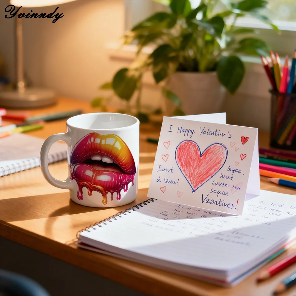 12Pcs/Set Colorful And Sexy Floral Lips DIY Glass Jar Packaging Stickers UV DTF High Self-Adhesive Transfer Paper view 4