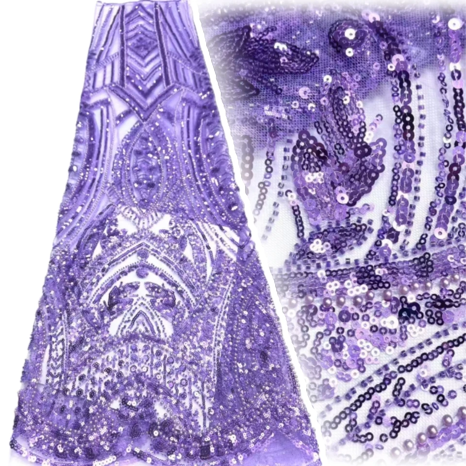 

Роскошная африканская кружевная ткань с блестками и вышивкой для жениха, высокое качество, французская нигерийская сетчатая кружевная ткань для свадебного платья AH1820