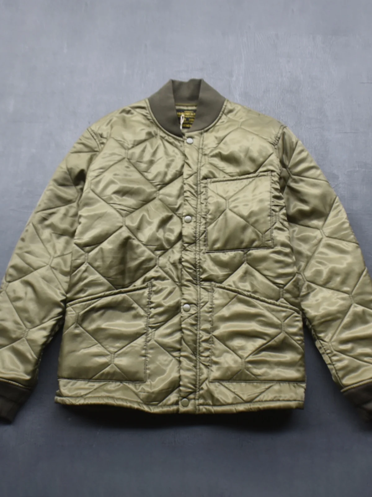 

Мужская куртка M65 с хлопковым стеганым утеплителем CWU9P, ромбовидный узор, бейсбольный воротник, теплая, приталенная, Cleanfit Trend