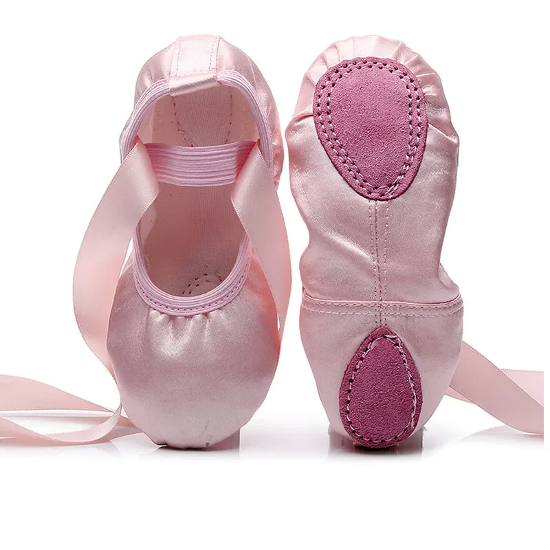 Women Ballet shoes Dance Adult Children Ballet Slippers Soft Sole Professional Silk With Ribbon Dance Training Shoes for Ballet