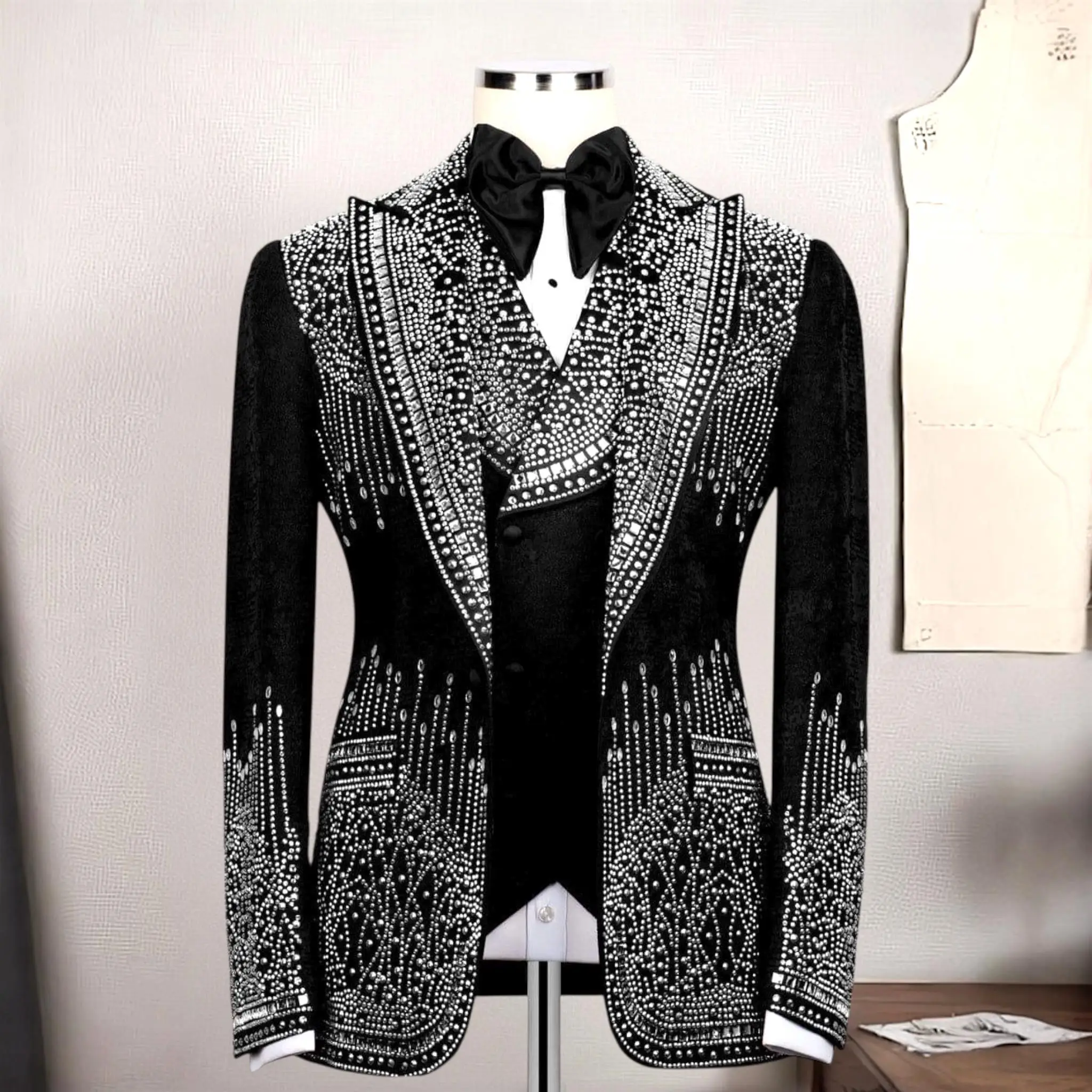 Suit For Men Exclusive Design Wedding Suit, Men's Suit, Party , Prom Men Tuxedo, Stone Embroidered Tuxedo