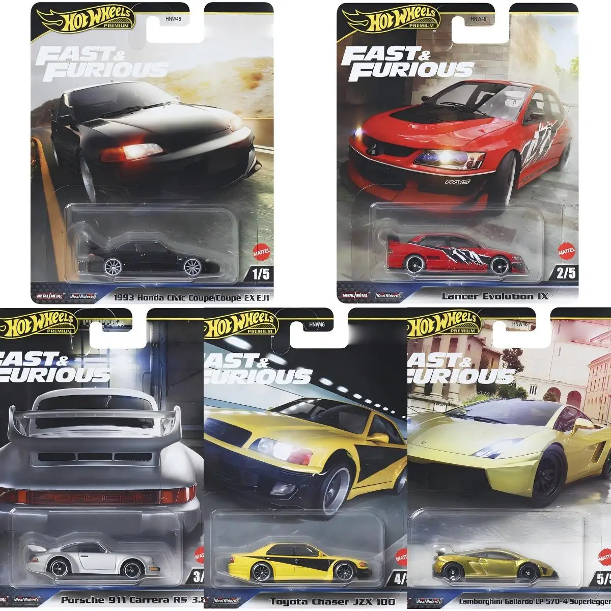 Hot Wheels voitures Lancer Evolution IX 1993 Honda Civic coupé EX EJ1 1/64 métal moulé sous pression modèle Collection véhicules jouets HNW46-9C6M