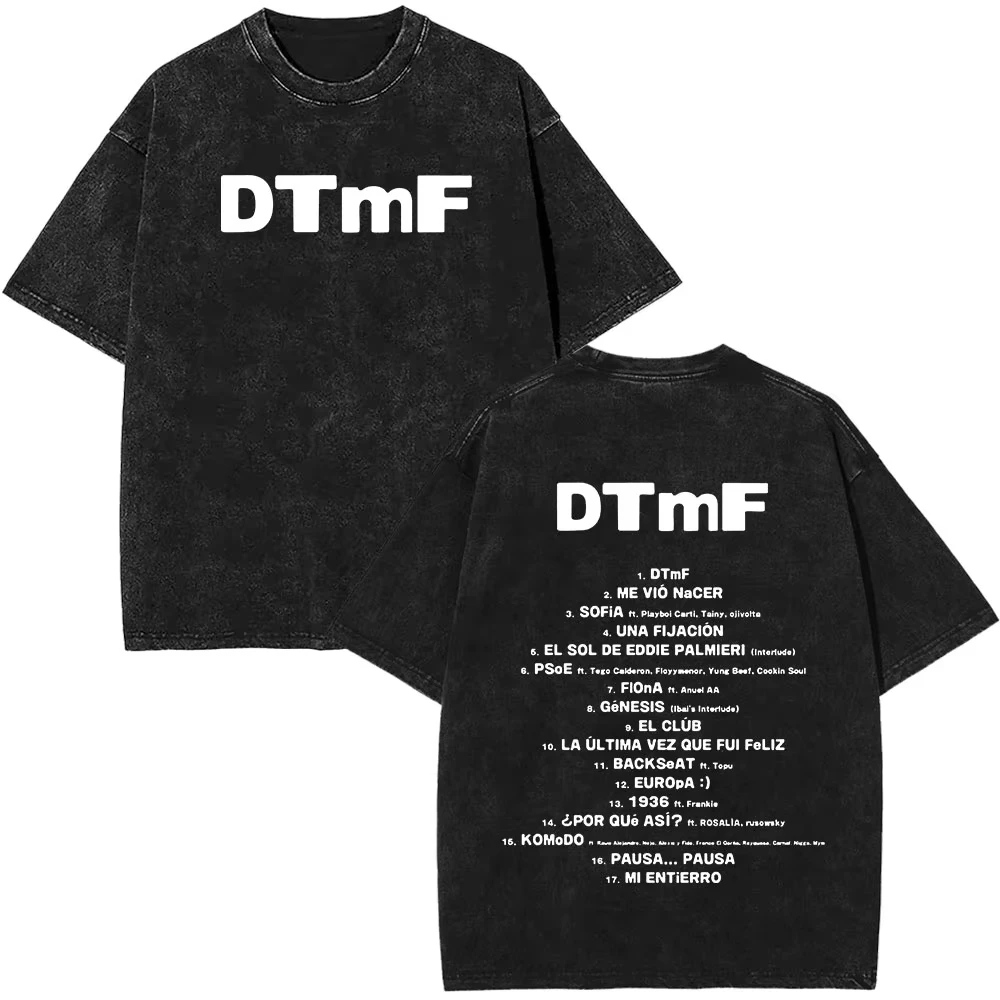 تي شيرت DTMF Debí Tirar Masch Fotos تي شيرت باد باني 2025 ألبوم جديد تي شيرت كلاسيكي مغسول للرجال والنساء تي شيرت قطني كبير الحجم