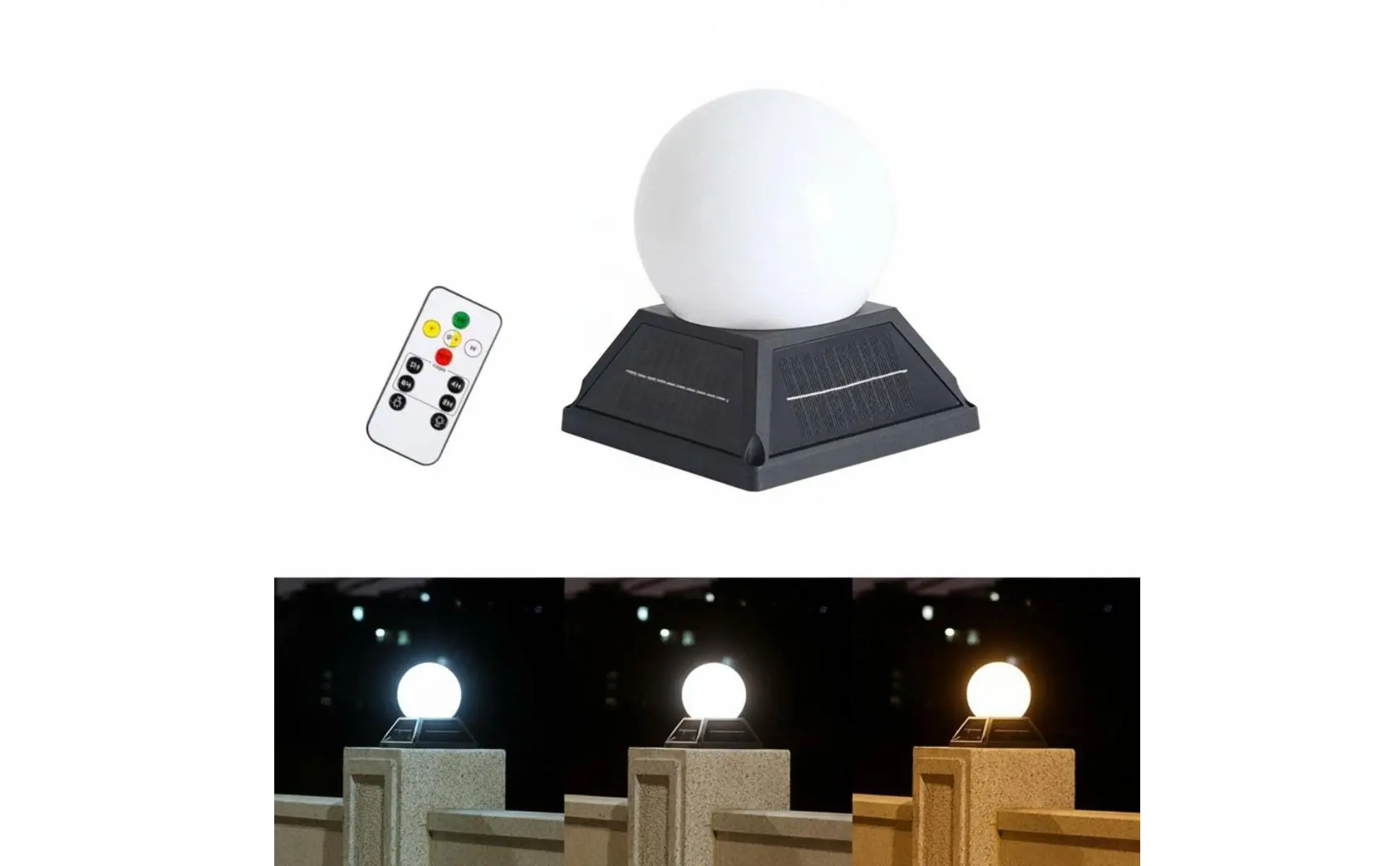 Solar Post Cap Light Wireless Controller Control Solar Pillar Light Post Cap Lamp Weather Resistant Outdoor Globe Lamp Solar Post Cap Light Wireless Controller Control Solar Pillar Light Post Cap Lamp Weather Resistant Outdoor Globe Lamp