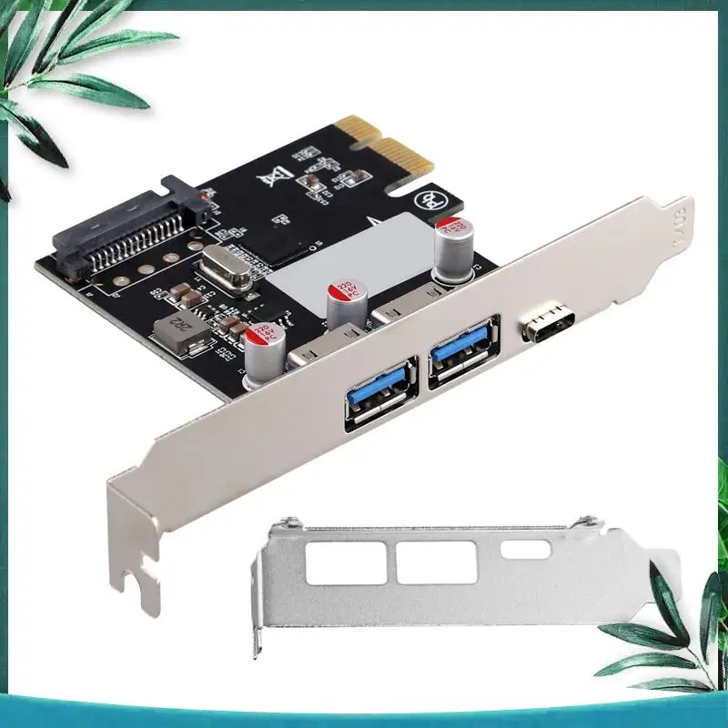 (NEW) Expansion Card Desktop Graphics Card PCI-E1x To USB3.1 Type-C Card USB3.0 A Adapter Card Forward And Reverse Insertion