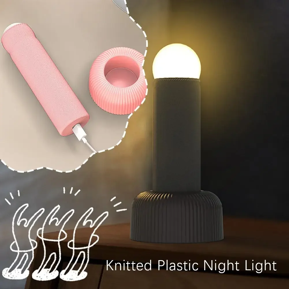 Funny Handheld 1200mAh 5V LED Night Light Creative Column Atmosphere Night Hand Light Shape Switch Bedside Pull Light Sleep T2M9