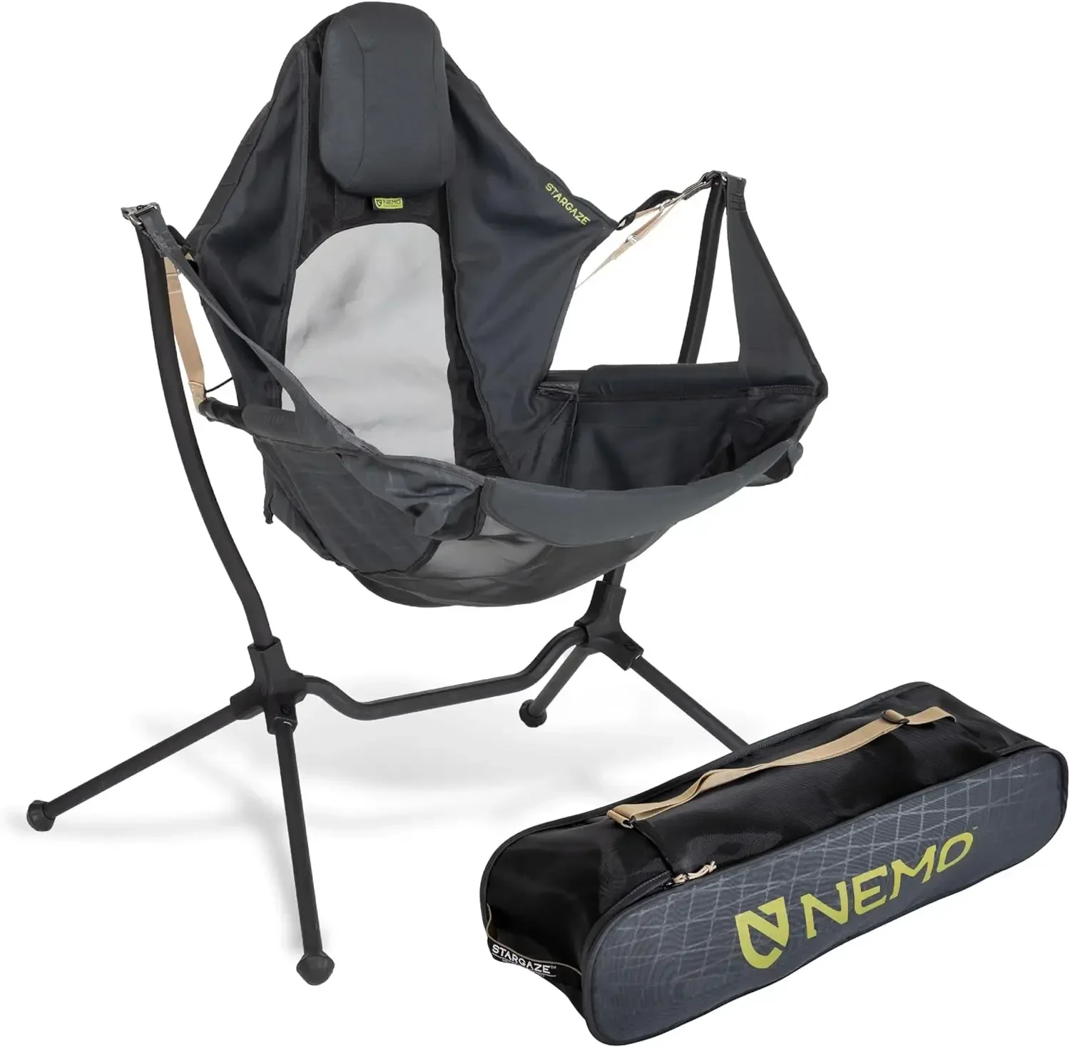 

Reclining Camp Chair | Luxury Recliner for Maximum Camping Comfort and Stargazing (2023), Black Pearl FAST FREE.NEMO Stargaze