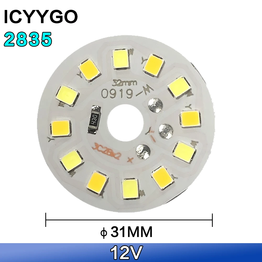 ICYYGO 10 sztuk 3W niskie napięcie DC5V 12V tablica świetlna LED dwukolorowe źródło światła 32MM 2835 5730 koraliki do lampy