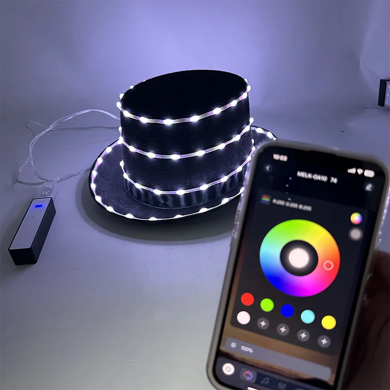 패션 발광 네온 캡 LED 라이트 업 힙합 모자 창의적인 재즈 의상 액세서리 바 클럽 DJ 댄스 발광 플래싱 용품