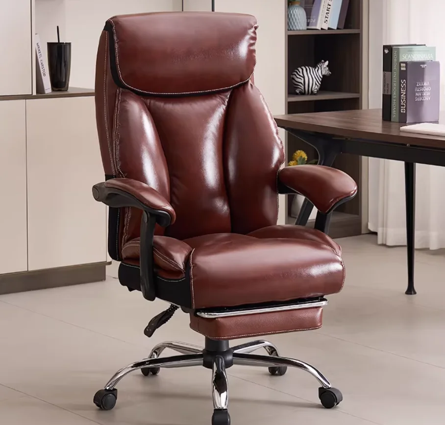 

Leather Boss Chair Office Chair Computer Chair Home High-end Comfortable Sedentary Business