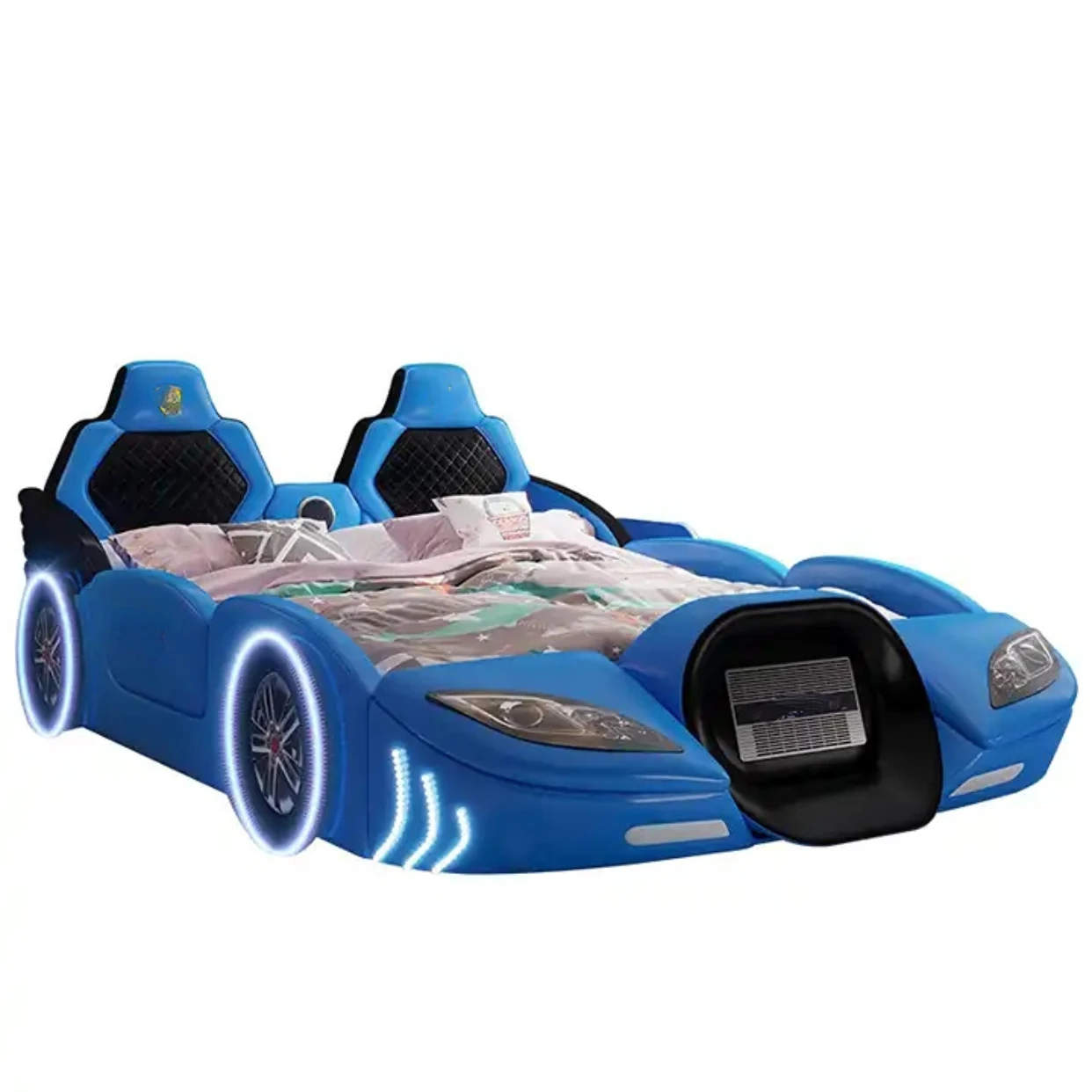 

Home bedroom furniture kids car children bed Kids race car bed for sale LED Light and Music bedroom furniture set for boys