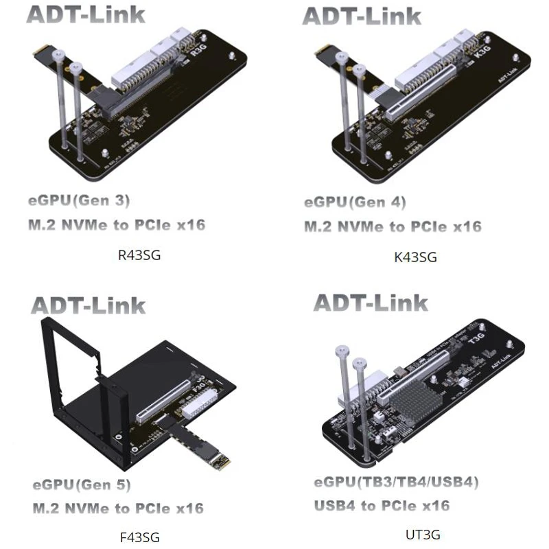 nvme borda para conector pcie x16 adaptador egpu f43sg 30 40 50 egpu para nuc itx stx notebook pc gaming adt link m2 01