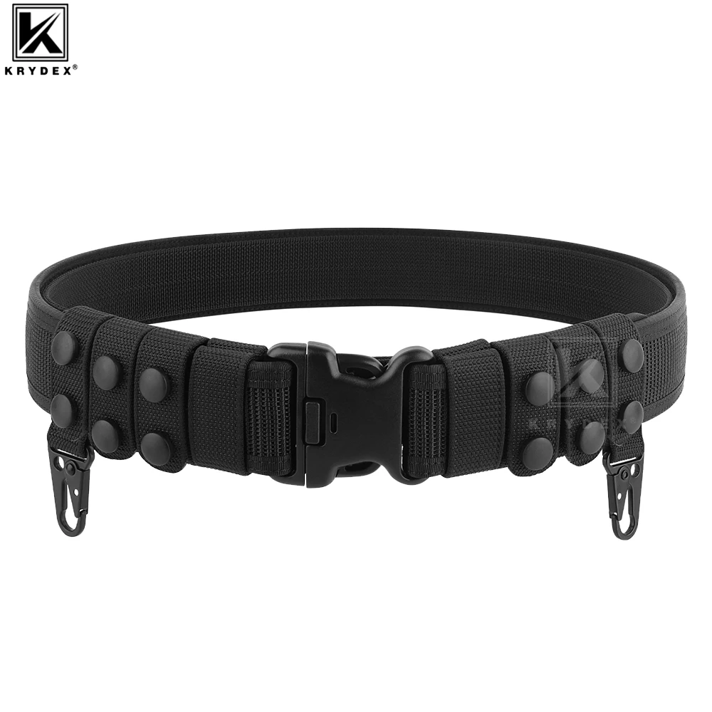 

KRYDEX Tactical Duty Belt Law Enforcement Polices 2'' Outer Belt 1.5'' Inner Belt with 6 Pcs Belt Keepers Waistband Outdoor Gear
