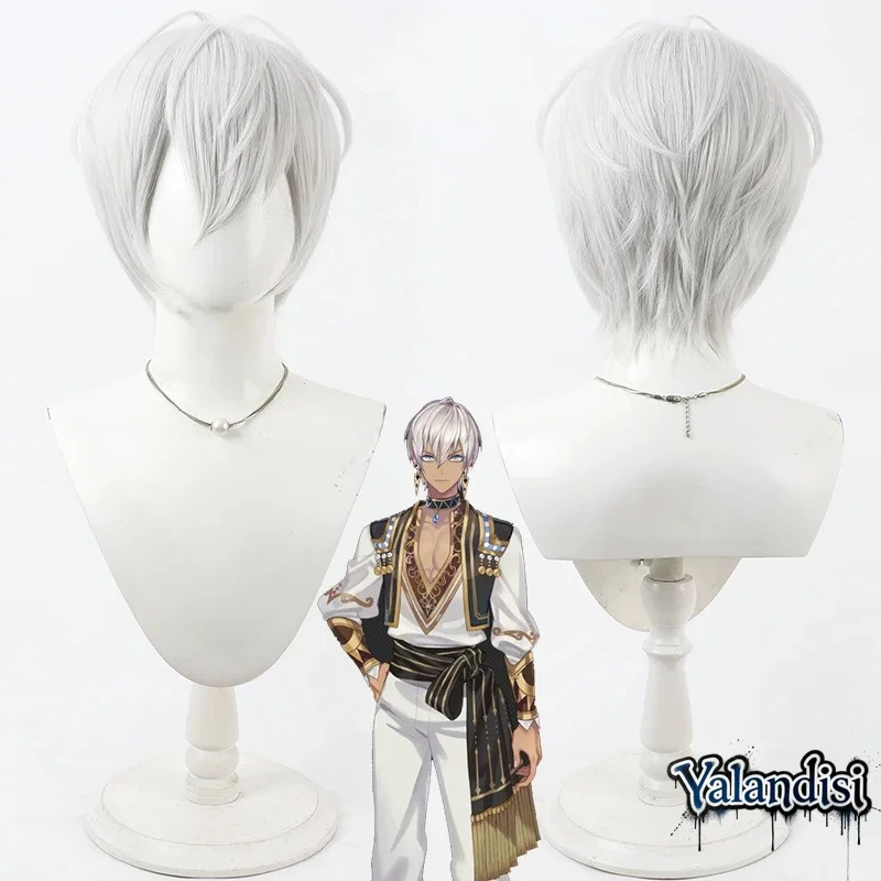 Yalandisi& Virtual YouTube Vtuber Ibrahim Cosplay Wig Halloween Carnival Party Props Synthetic Hair Heat Resistant Fiber
