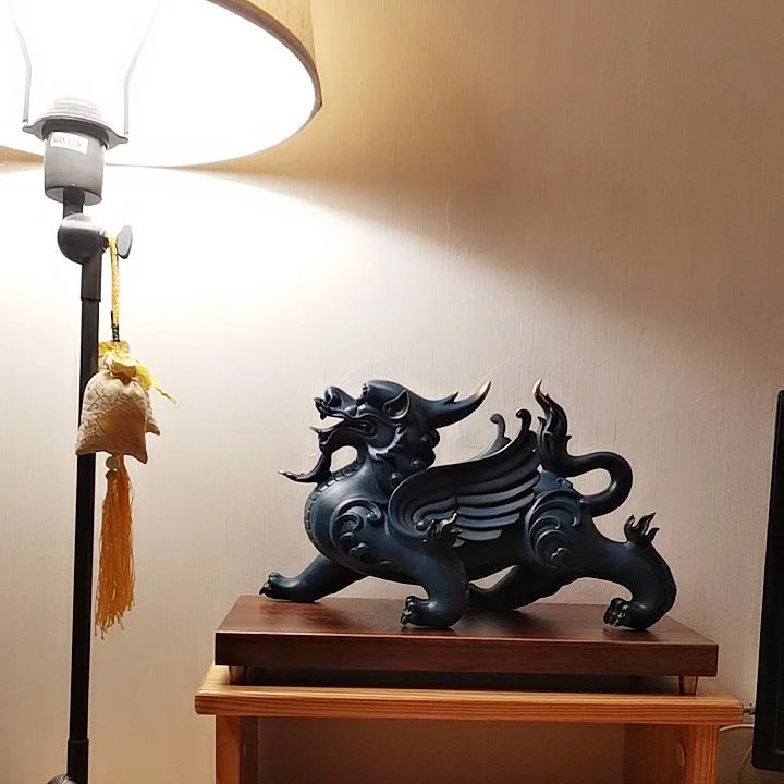 large Company home Porch lobby thriving business Money Good luck Fortune dragon PI XIU brass Sculpture best office Ornament