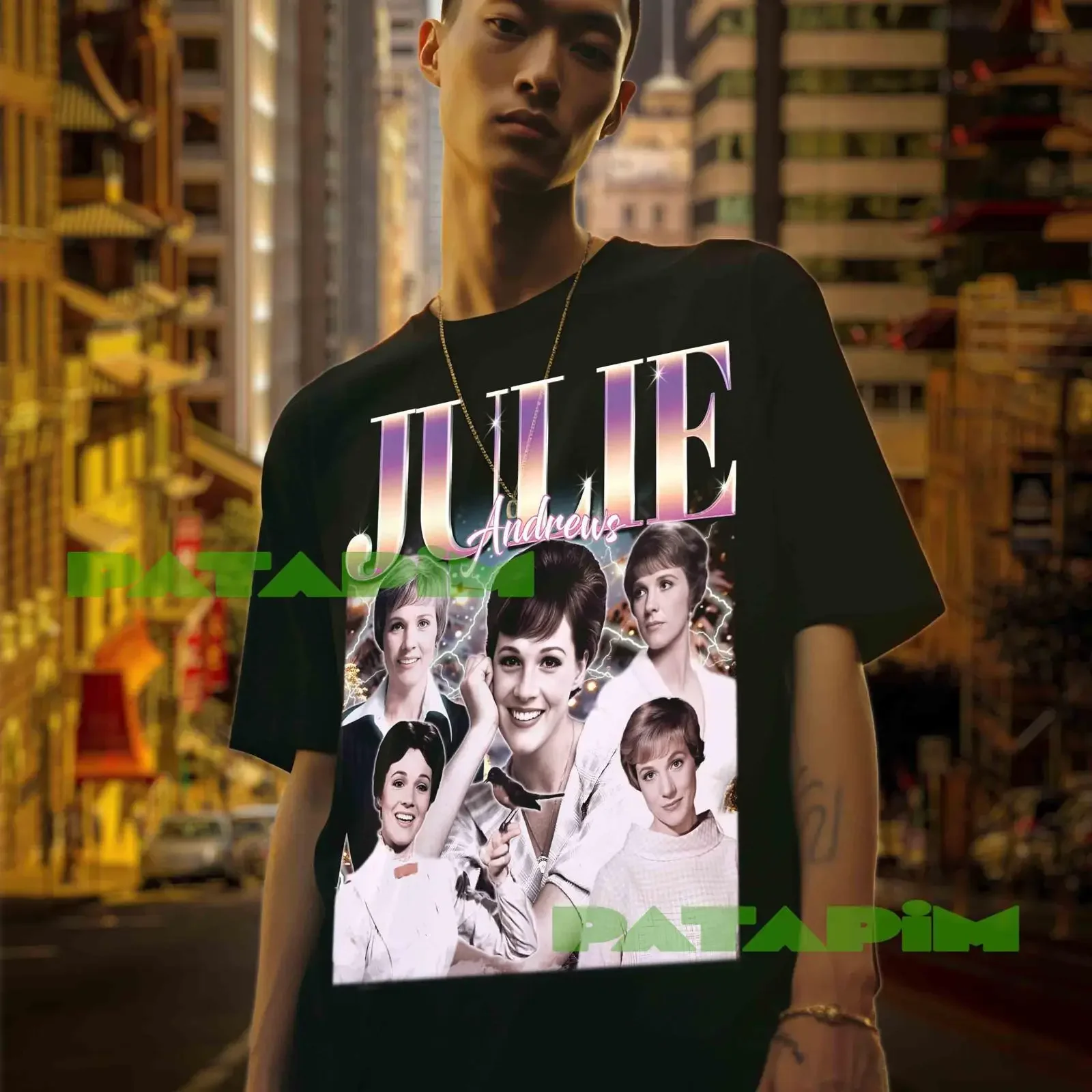 Julie Andrews 90s Retro Bootleg T Shirt Vintage Classic Actress Fans Casual  vintage Washed homme streetwear graphic Soft