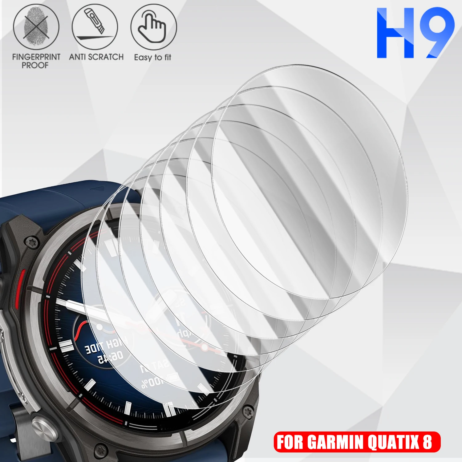 

1-10 шт. закаленное стекло для Garmin Quatix 8 47 мм 51 мм умные часы 9H защитные пленки для экрана Garmin Quatix8 аксессуары