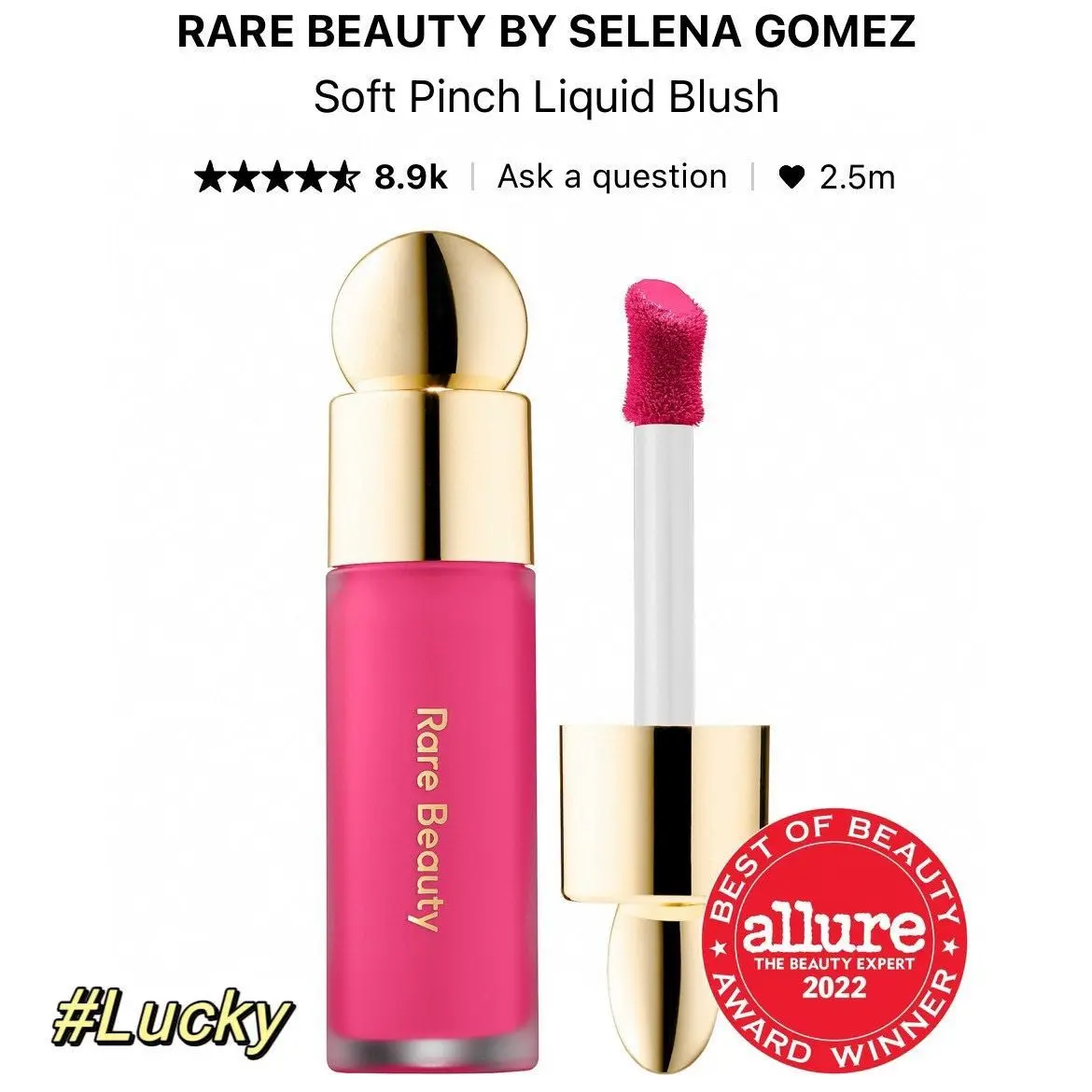 บลัชออน 3-in-1 Rare Beauty สำหรับแก้ม ตา ปาก เนื้อเนียนนุ่ม ติดทนนาน ใช้ได้หลายแบบ ขนาด 7.5 มล.