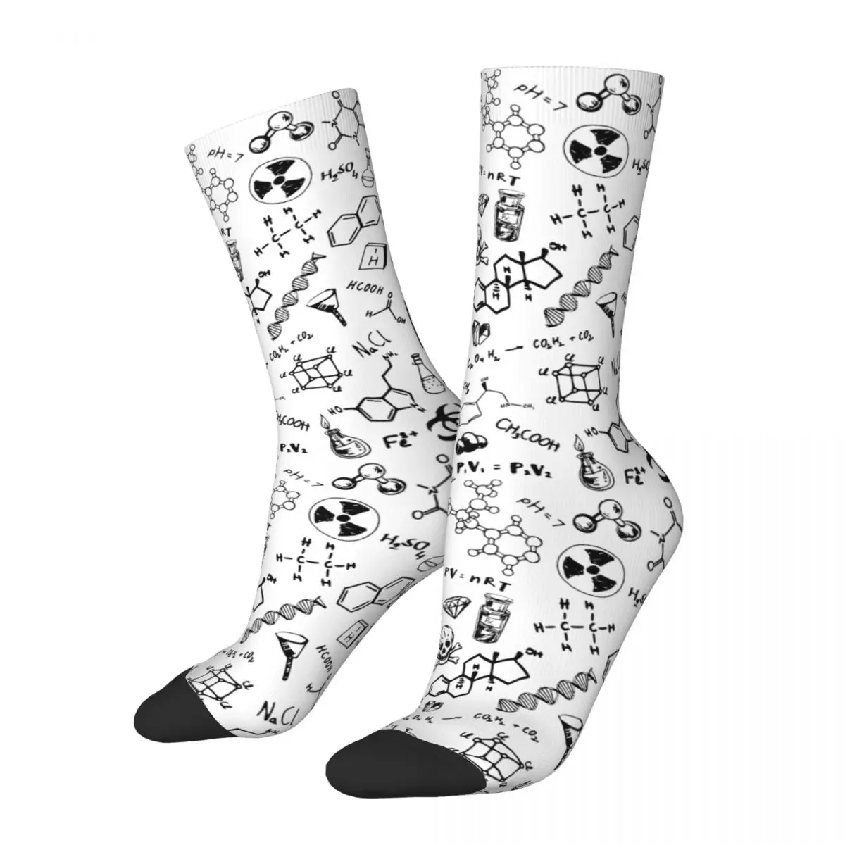 Science Chemistry Pattern Socks Spring chemical elements Stockings Funny Women Men Comfortable Socks Design Running Sports Socks