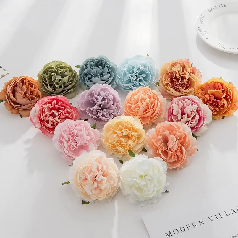 

50PCS/100PCS Fake Peony Flowers Artificial Roses Christmas Decoration for Home Wedding Bridal Accessories Clearance Garland