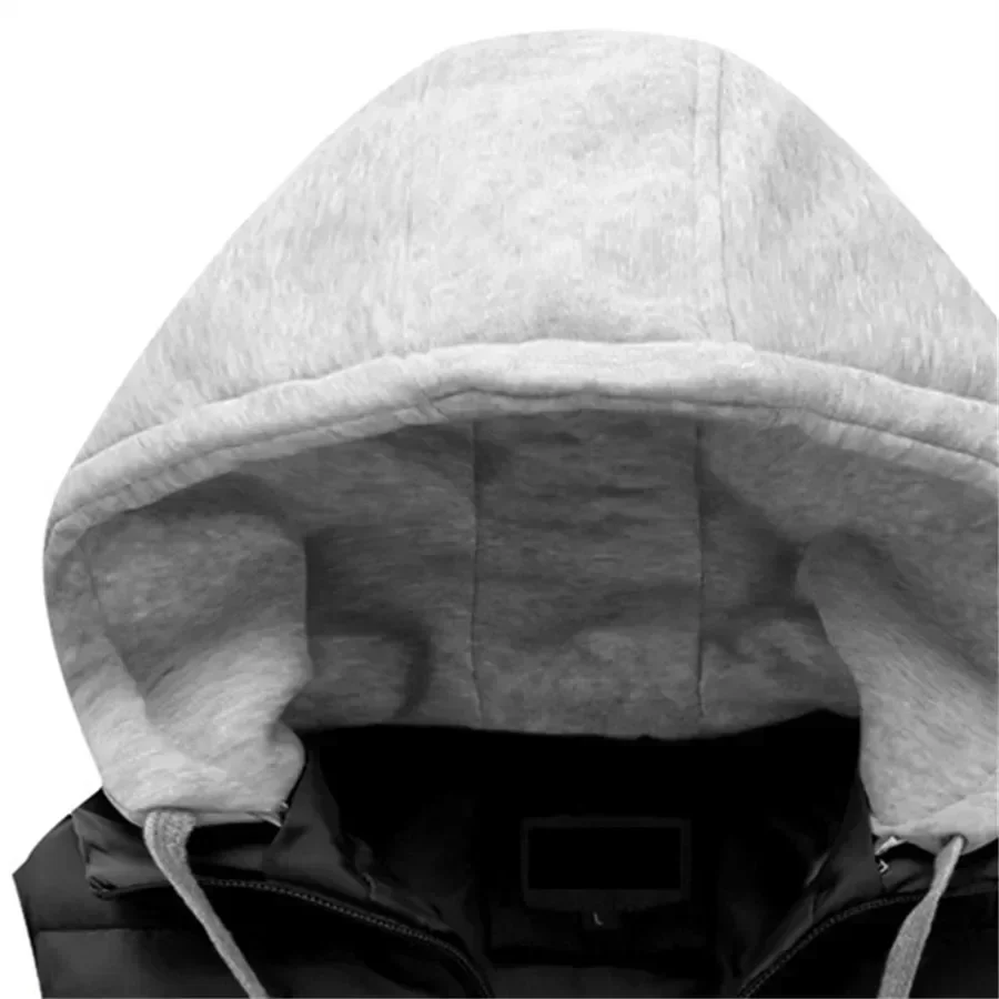 الرجال سترة مبطنة الخريف الشتاء جاكت مزود بغطاء للرأس ملابس خارجية سميكة الدافئة أكمام سترة معطف ملابس الرجال عادية الذكور سليم القمم