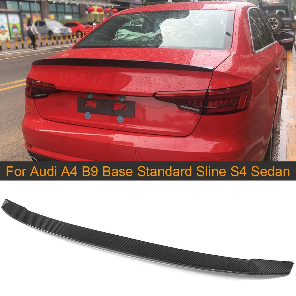 Car Rear Trunk Boot Lip Wing Spoiler For Audi A4 B9 Standard Sline S4 Sedan 2017 2018 Carbon Fiber Rear Spoiler Wing