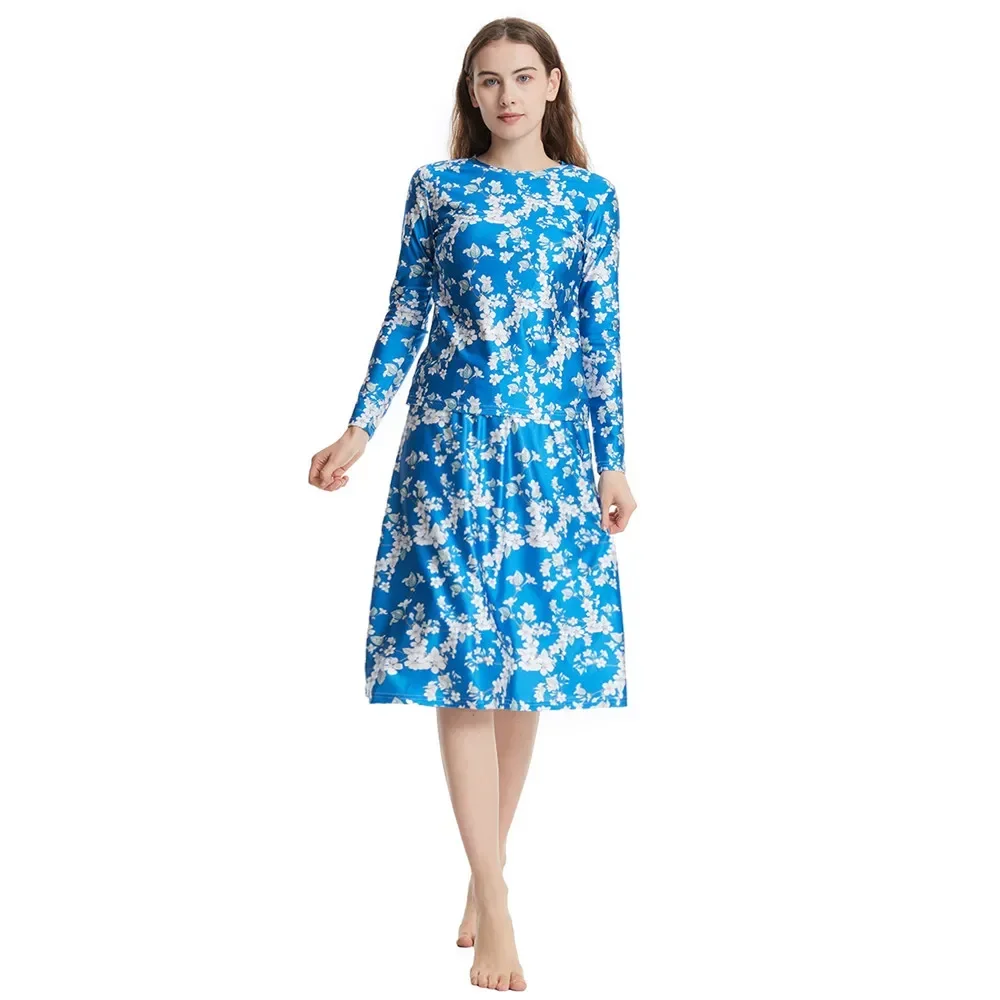 3 pièces modeste musulman maillot de bain imprimé Burkini maillot de bain islamique Bikini couverture complète maillots de bain maillot de bain arabe haut jupe casquettes ensembles