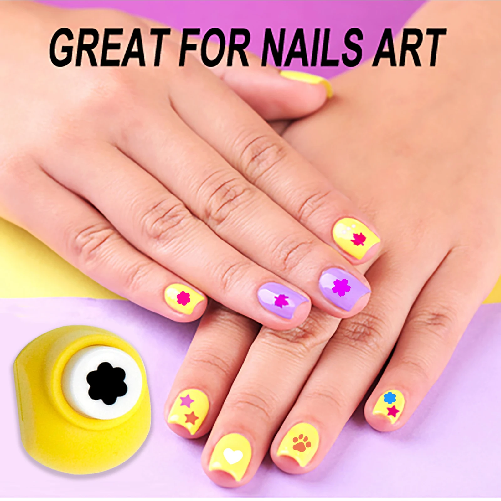 12個入り ミニペーパーカッター シングルホール クラフトパンチ 10mm キッズセットキット 葉っぱ 花 ハート 星型 ペーパークラフト カードメイキング スクラップブック