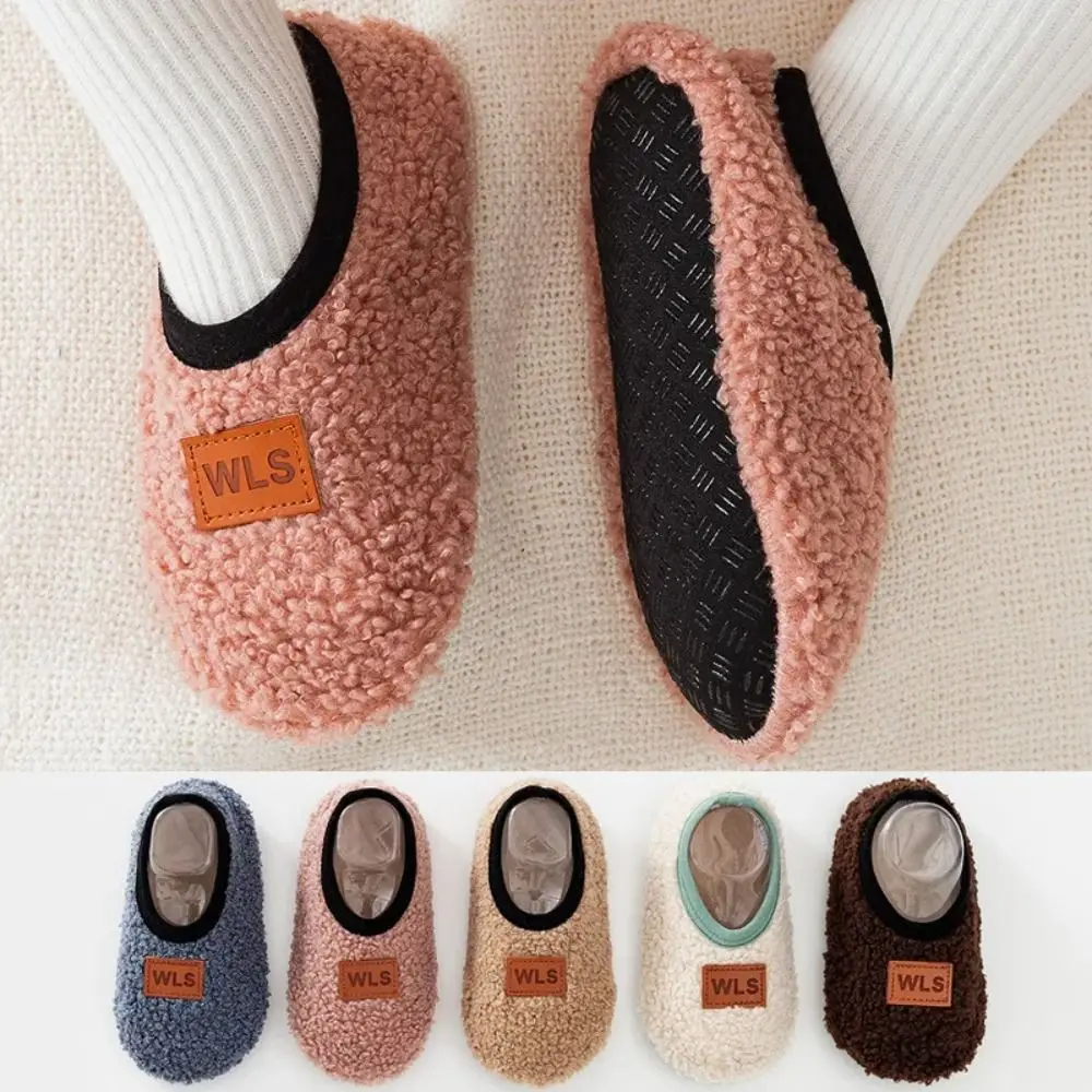 

Fashion Warm Baby Slippers Anti-slip Kids Shoes Plush Floor Sock Cute Cartoon Soft Toddler Shoes Winter