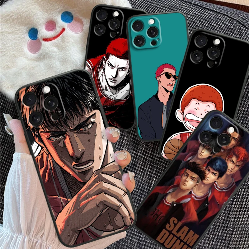 

Anime S-Slam D-Dunk Sakuragis For Apple iPhone 16 15 14 13 12 11 XS XR X Pro Max Plus Mini Black Cover Phone Case