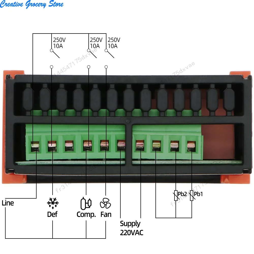 2025 جديد ETC-974 وحدة تحكم رقمية صغيرة في درجة الحرارة ترموستات الحرارية NTC الاستشعار المزدوج 220 فولت الثلاجة ترموستات