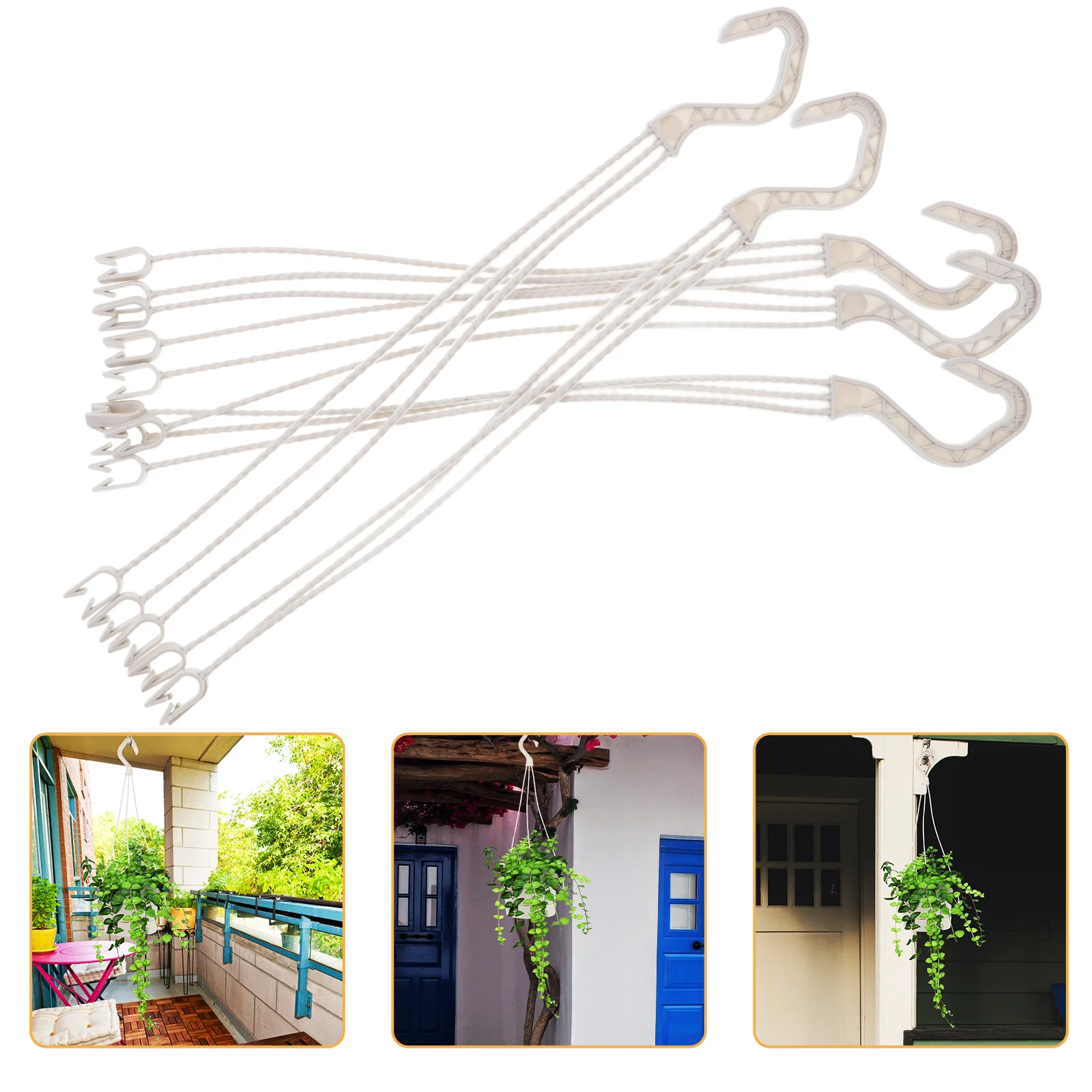 5 Pcs Succulent Flowerpot Hanging Basket Basin Water-absorbing Hook Plant Chain Pots Garden Accessories Bird Feeder Office