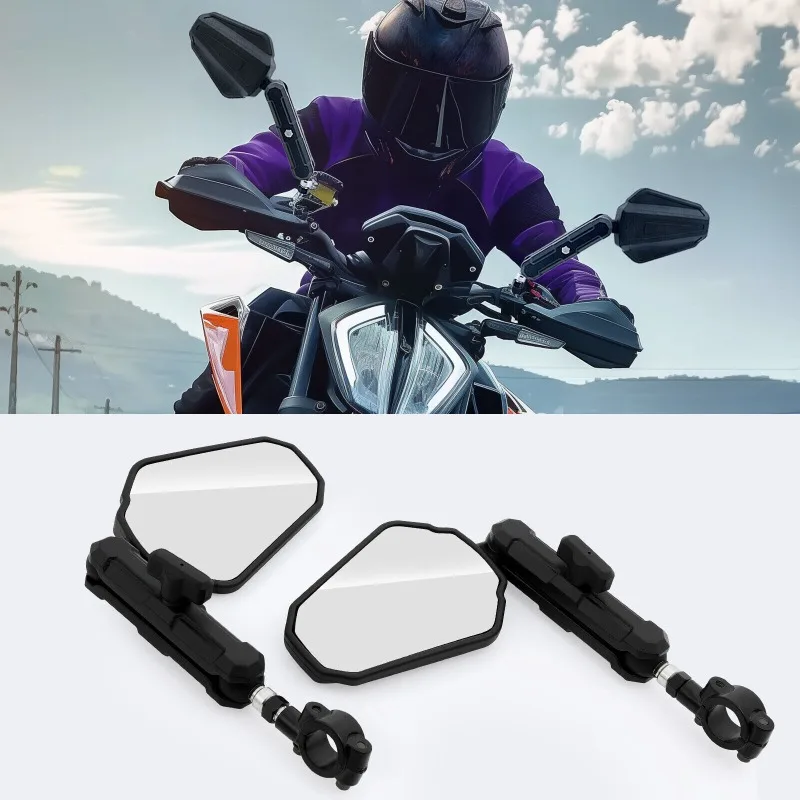

Adjustable Motorcycle Rearview Mirrors sport upgrade off-road street upgraded 7/8" Handlebar Rear View Mirrors Double Roller