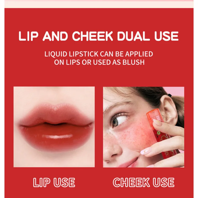 MLSMILE Makeup Roller Tint Antihaft-Cup-Glanz, einfach aufzutragender Lippenstift, Wasserfarbe + transparentes Lippenöl