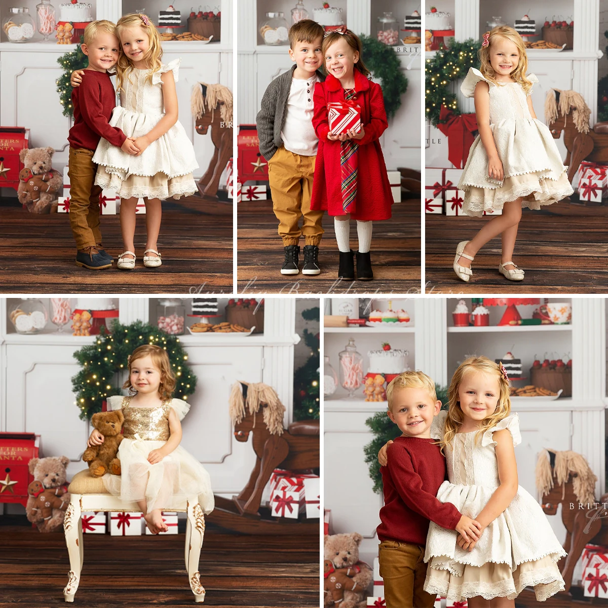 Christmas Holiday Background Xmas Tree Kids Baby Photocall Prop Child Adult  Photography Decor Giftl Toy Trojan Backdrop